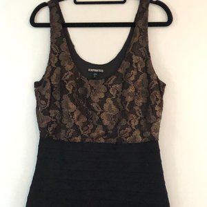Black & Gold Lace Dress